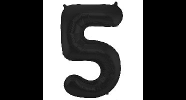 Folat Verjaardag Leeftijd folieballon - 5 jaar - zwart - 86 cm - cijferballon groot