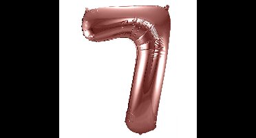 Folat Verjaardag Leeftijd folieballon - 7 jaar - rose goud - 86 cm - cijferballon groot
