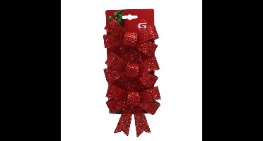 Gerimport kerststrikken -3x - rood - 10x13 cm - kersthanger