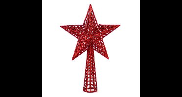 Gerimport Piek kerstboom - rood - kunststof - 36 cm - boomtopper/versiering