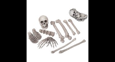 Gerimport Zak met 12x horror kerkhof decoratie botten/beenderen - Halloween/horror thema