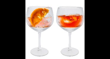 Gin Tonic/Aperol Spritz Cocktailglazen/drinkglazen - 2x - 650 ml - grote bol glazen