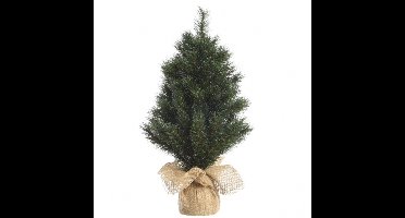 Groene kunst kerstboom 45 cm met jute zak/kluit