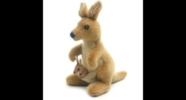Hansa Pluche kangoeroe - met baby - 20 cm - knuffel kangoeroe familie