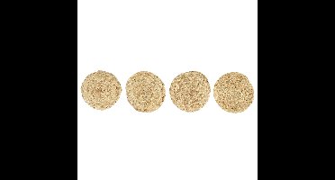 Home deco Factory onderzetters - 4x stuks - jute - naturel - 10 x 10 cm - voor glazen