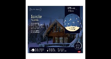 Ijspegelverlichting - 175 led lampjes - warm wit - 750 cm- zwart snoer - 8 functies -lichtsnoer