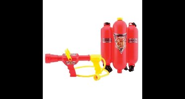 JohnToys Brandweer waterpistool - brandblusser - rood - rugzak met spuit - brandweer spelen