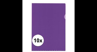 Kangaro Insteekmapjes - 10x stuks - paars - A4 formaat - 21 x 30 cm - antistatisch