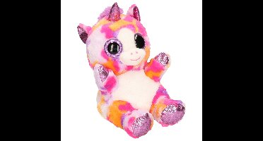 Keel Toys pluche eenhoorn knuffel - regenboog kleuren paars - 25 cm