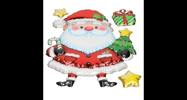 Kerst decoratie 3D raamstickers/raamdecoratie kerstman 28 x 41 cm