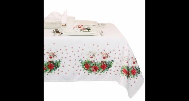 Kerst tafelkleed/tafellaken - met rendieren print - 140 x 250 cm - polyester