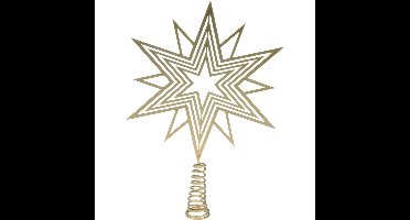 Kerstboom piek - ster vorm - goud - ijzer - 23 cm - kerstpieken