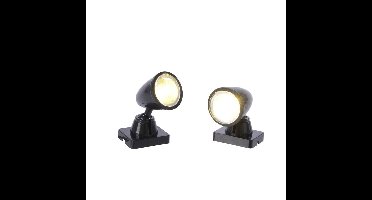 Kerstdorp verlichting - spotjes - 2x - LED - kerstdorp accessoires