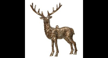 Kersthangers - hertje - met glitters - koperbruin - 14 cm