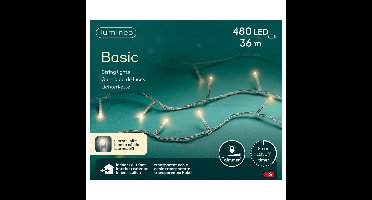 Kerstverlichting - 480 led lampjes -warm wit -3600 cm - transparant snoer -timer en dimmer