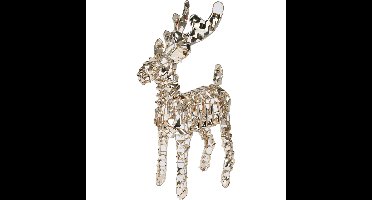 Kerstverlichting figuur - rendier - goud - 24 x 8 x 37 cm - 50 led lampjes - warm wit