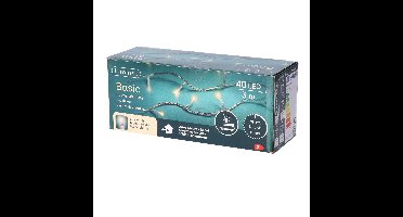 Kerstverlichting - transparant - snoer met 40 lampjes - warm wit - 300 cm