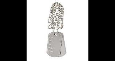 Ketting met dogtags - zilver - soldaten accessoires volwassenen