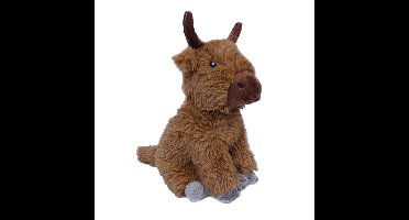 Knuffeldier Schotse Hooglander Koe - zachte pluche stof - kwaliteit knuffels - bruin - 25 cm