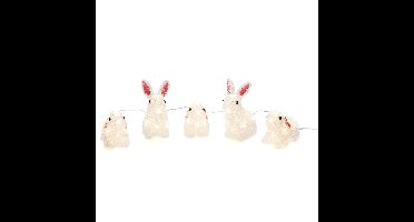 Konstsmide?Verlichte konijnen - 5 st - 15 x 15 x 8 cm - aan LED lichtsnoer - warm wit - dieren
