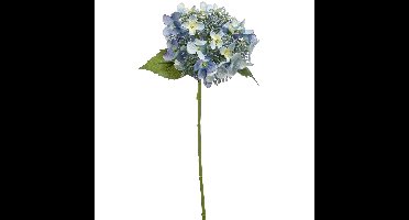 Kunstbloem Hortensia tak - 50 cm - licht blauw - kunst zijdebloem - Hydrangea - decoratie bloem