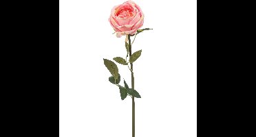 Kunstbloem roos Joelle - lichtroze - 65 cm - decoratie bloemen