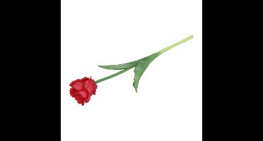 Kunstbloem tulp Parkiet - rood - real touch - levensecht - 40 cm - decoratie bloemen