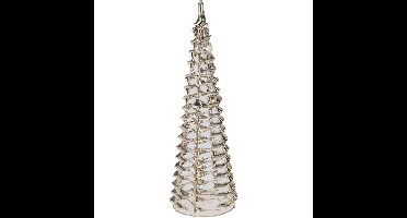 LED kegel kerstboom lamp - goud - 30 leds warm wit - H40 - ijzer - timer