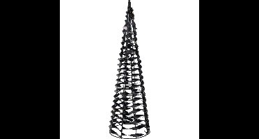 LED kegel kerstboom lamp - zwart - 30 leds warm wit - H40 - ijzer - timer