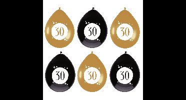 Leeftijd verjaardag thema ballonnen 30 jaar 6x stuks 30 cm