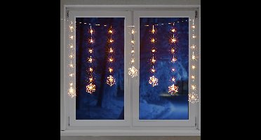Lichtgordijn - voor het raam -B140 cm -sneeuwvlokken - raamverlichting