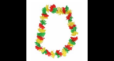 Limburg carnaval gekleurde Hawaii krans - rood/geel/groen - Carnavals accessoires