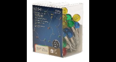 Lumineo Feestverlichting- gekleurde bolletjes - 190 cm - 20 lampjes - op batterij