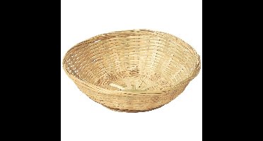 Mand - riet - schaal - bruin - 30 x 9 cm - rond - fruitschaal - decoratieschaal/serveerschaal