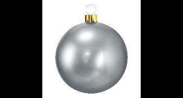 Mega grote decoratie kerstbal - 45 cm - zilver - opblaasbaar