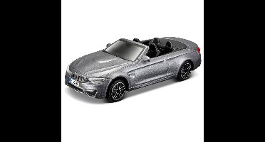 Modelauto BMW M4 - cabrio - metallic zilver - schaal 1:43 - schaalmodel - speelgoedauto