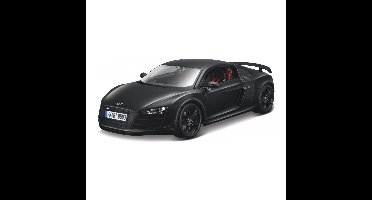 Modelauto/speelgoedauto Audi R8 GT - zwart - 24 cm - schaal 1:18