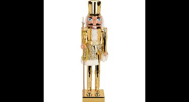 Notenkraker decoratie figuur/beeld - 60 cm - goud - kunststof - kerst