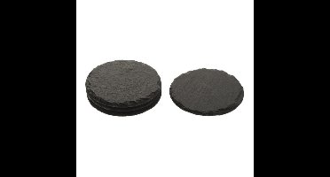Onderzetters - 4x stuks - leisteen - rond - 10 cm - glazen onderzetters