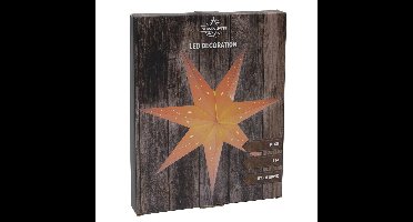 Papieren decoratie kerstster lampion wit 60 cm met E14 fitting