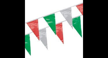 Papstar Vlaggenlijn - groen/rood/wit - Italie - 4 meter - kunststof - buiten/binnen