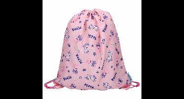 Peppa Pig gymtas/rugzak/rugtas voor kinderen - roze/blauw- polyester - 44 x 37 cm