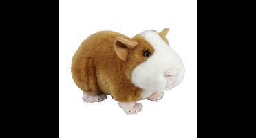Pluche cavia knuffel - bruin/wit - 18 cm - speelgoed knuffeldieren - huisdieren