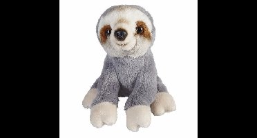 Pluche knuffel luiaard - grijs - 15 cm - zittend - knuffeldier
