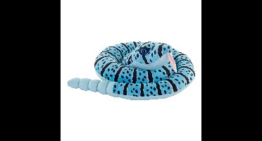 Pluche ratelslang knuffel - 91 cm - slangen - reptielen - blauw - speelgoed knuffeldier