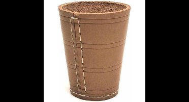 Pokerbeker - leer - 10 cm - dobbelbeker - dobbelstenen schudden