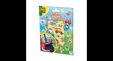 Raam/autoraam kinder stickers - 38x stuks - herbruikbaar - dieren en voertuigen