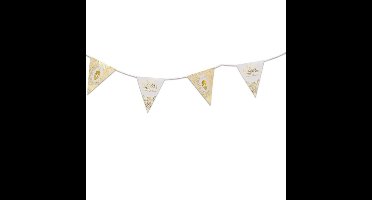 Ramadan Mubarak thema vlaggenlijn/slinger - wit/goud - 6 meter - Suikerfeest