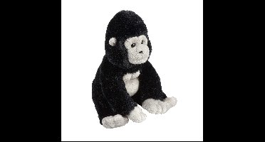Ravnesden Pluche knuffel dier - Gorilla Aap - zwart/grijs - 18 cm