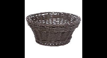 Ronde broodmand/serveermand bruin kunststof D15 x H7 cm